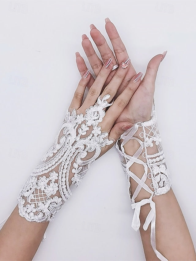 White Gloves Bridal Wedding Elegant Vintage Fingerless – Lace