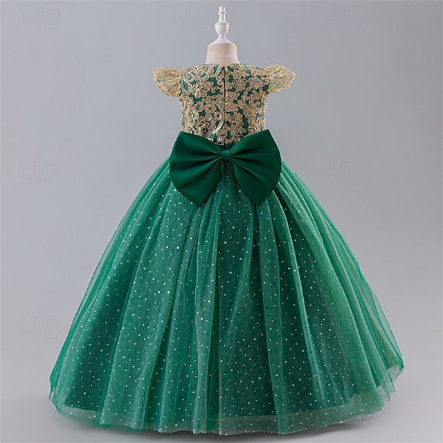 Flower Block Girl Party Color Girls' Dress Kids