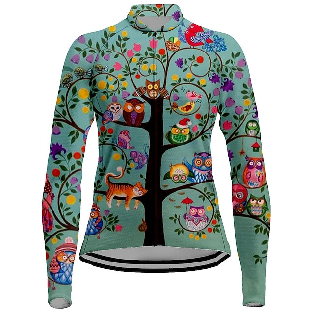 Women's Cycling Jersey Floral Botanical Long Sleeve Bike
