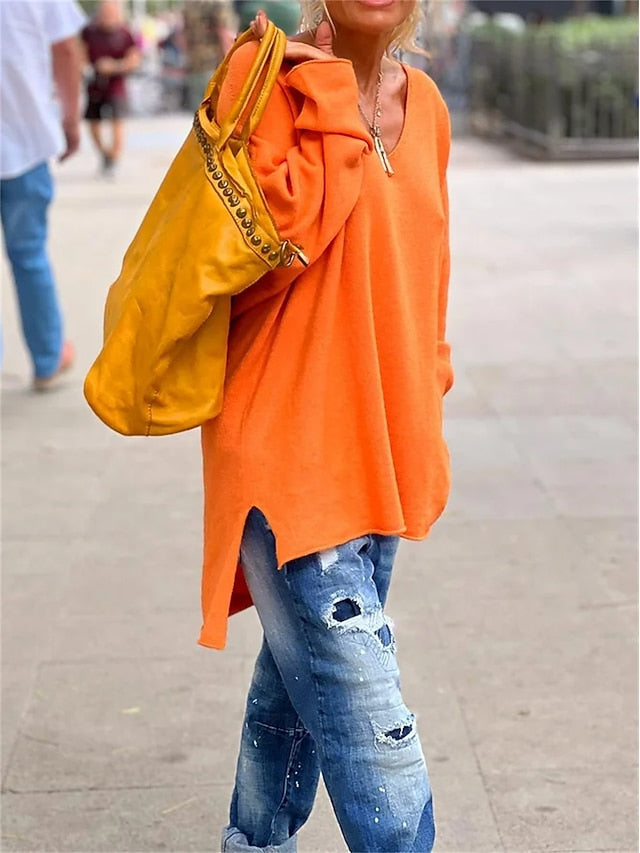 Women's Tunic Oversized Sweatshirt Pullover Sports Basic