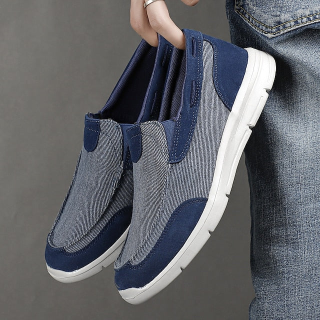 Beige Canvas – Men's Lightweight Loafers Slip-On