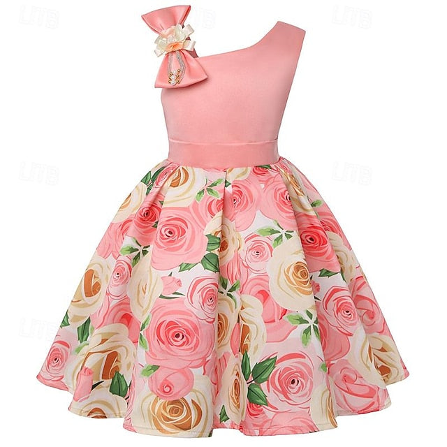 Girls' Easter Dress 3D Summer Sleeveless Flower Party