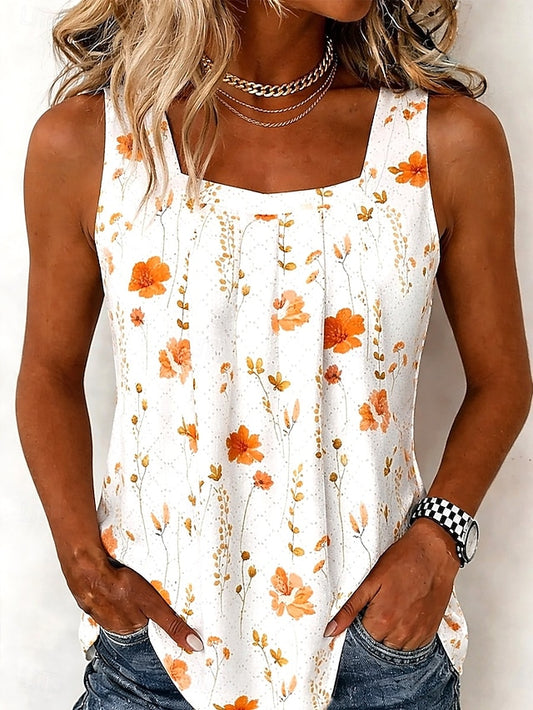 Women's Tank Top Print Floral Graphic Plants Vintage
