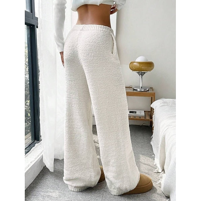 Women's Culottes Wide Leg Fleece Pants Chinos Vacation