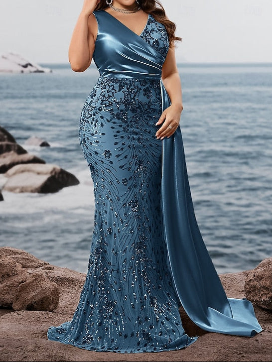 / Formal Trumpet Evening Mermaid Wear Sparkle Dress Gown Long