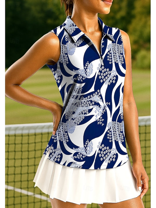 Women's Geometric Sport Shirt Golf Polo Shirt Tank Top