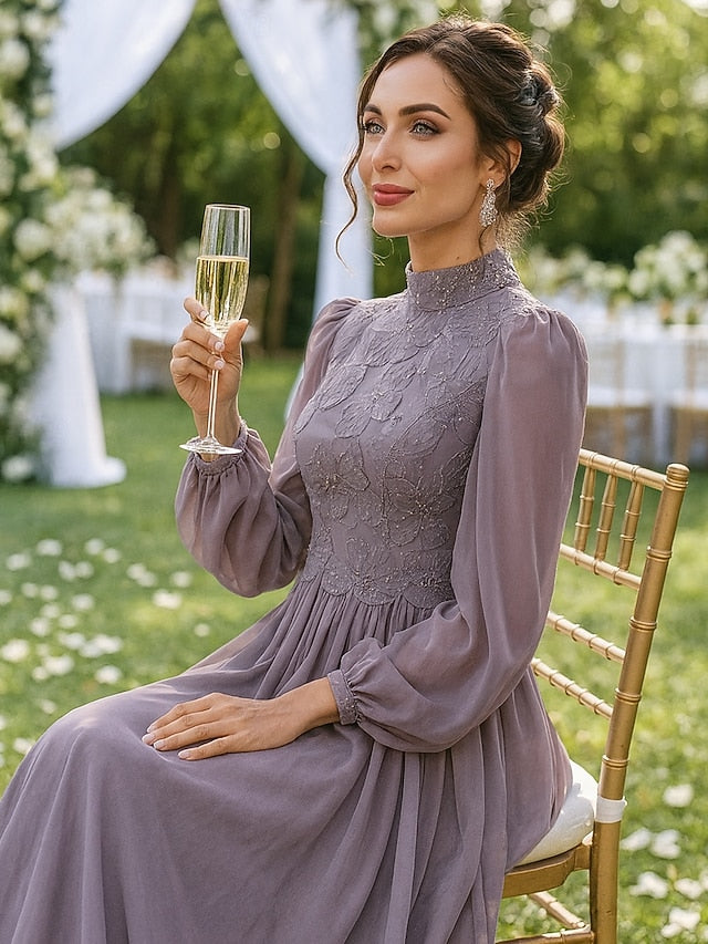A-Line Floor Length Formal Dresses Evening Gown Mother of the