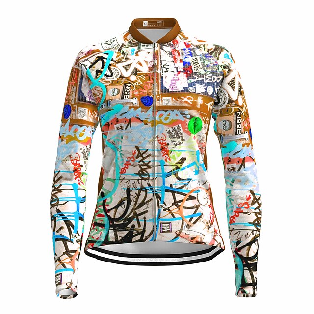 Women's Cycling Jersey Graffiti Funny Long Sleeve Bike