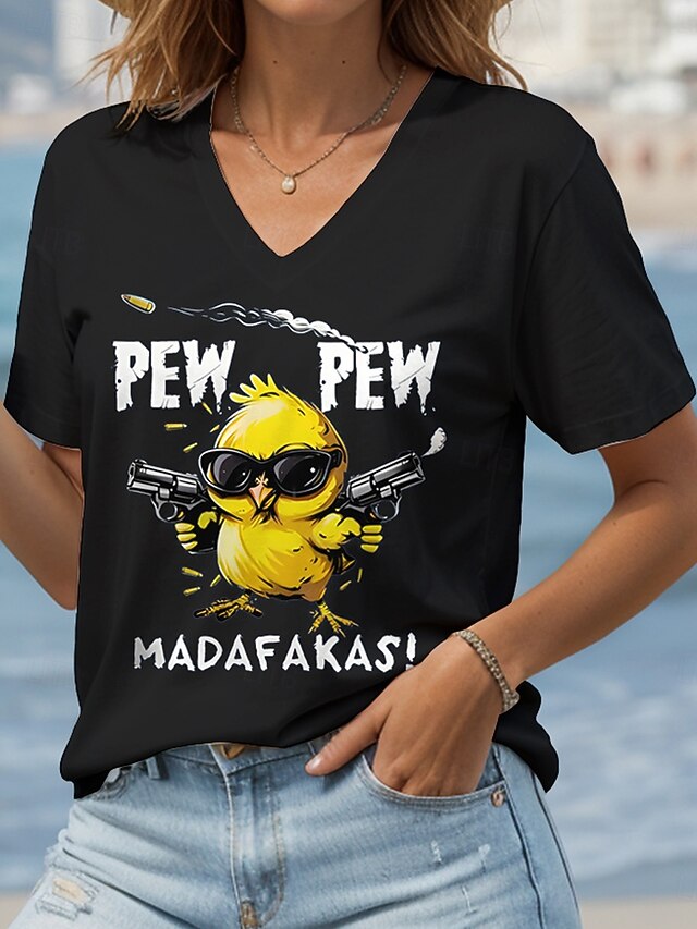 Women's Blouse Print Graphic Animal Cartoon Casual Short