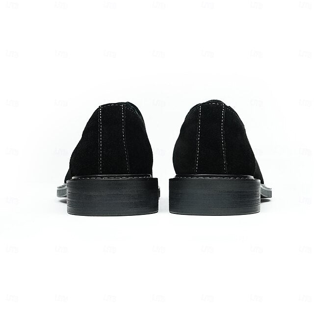 Suede Genuine Leather Cowhide Shoes Men's - Oxford