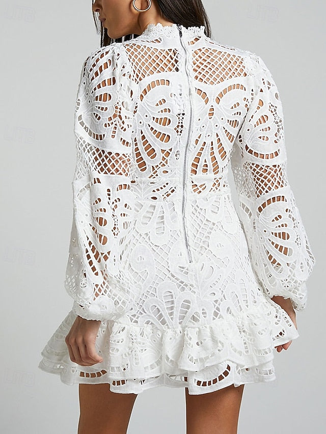 Women's Mini Dress Black Dress Lace Dress Cut Out Dress