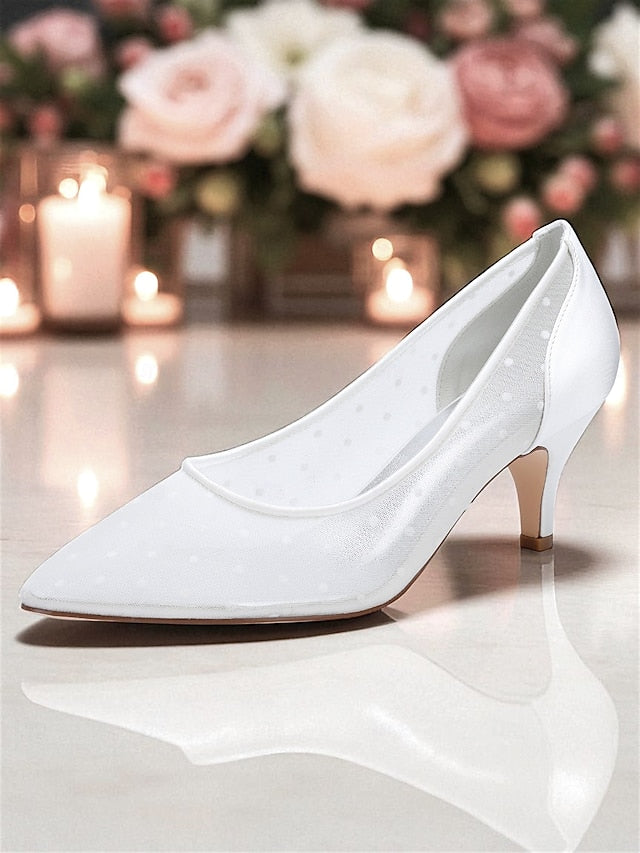 Shoes Wedding Dot White Polka and Women's Mesh Low with