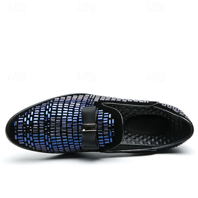 Elegant Strap Loafers Silver Woven Men's Prom – and Monk