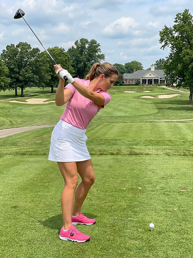 Women's Rose Pink Sporty Golf Shoes – Cushioned Low-Top