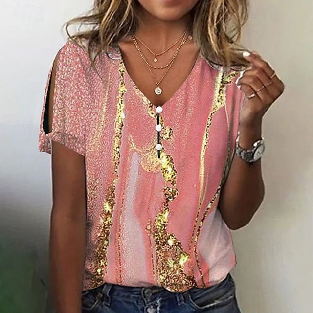 Women's T Shirt Print Floral Graphic Fashion Stylish Modern
