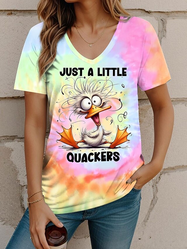 Women's T Shirt Print Graphic Animal Letter Stylish Casual