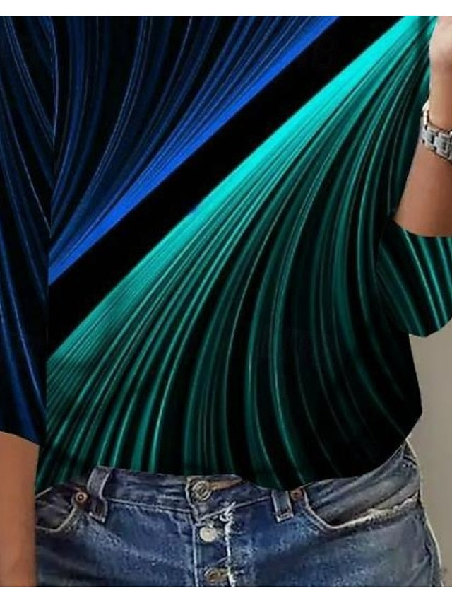 Women's T shirt Long Sleeve Ombre Casual Long Tops Daily