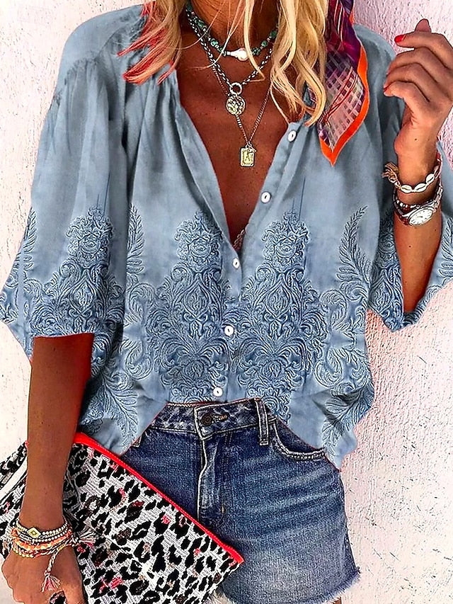 Women's Summer Tops Floral Graphic 3D Bohemia Vintage Daily
