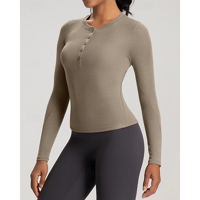 Women's Solid Colored Tennis Shirt Sport Top Stylish