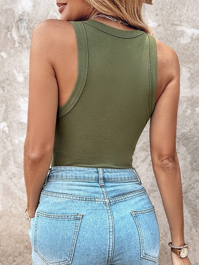 Women's Camisole Tank Top Solid Color Daily Casual