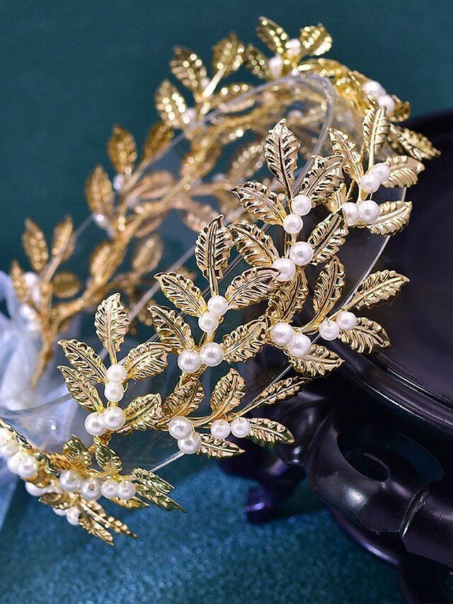 – Gold Elegant Bridal Accents Belt Pearl with Leaf