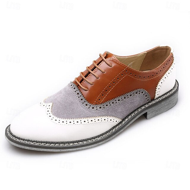 Oxford Men's Gatsby-Inspired Wingtip Shoes Spectator in