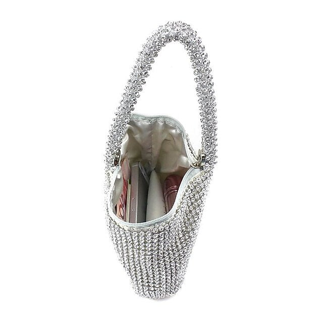 Crystal Elegant Evening Silver Women's Rhinestone Bag -