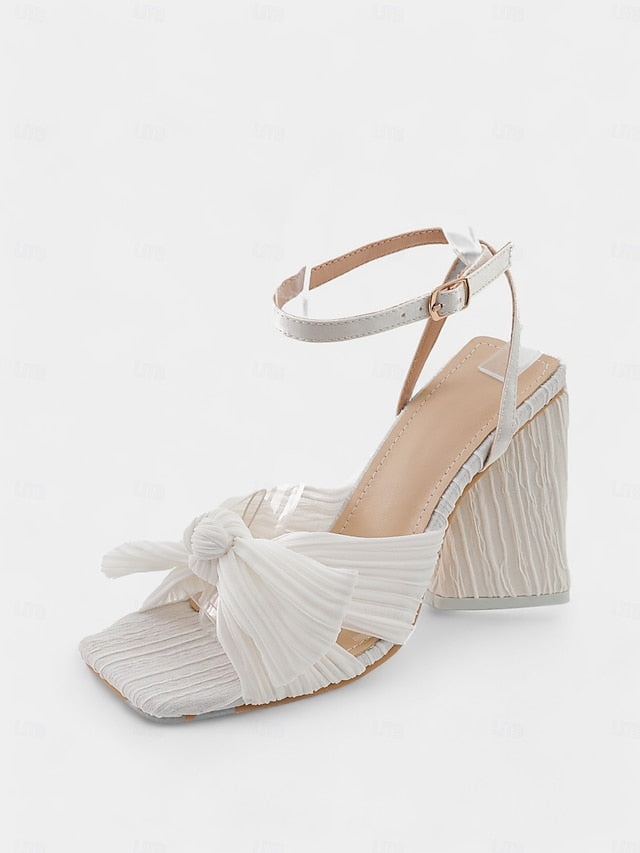 Textured Gold Rose Sandals Heel Knot and with Detail Block
