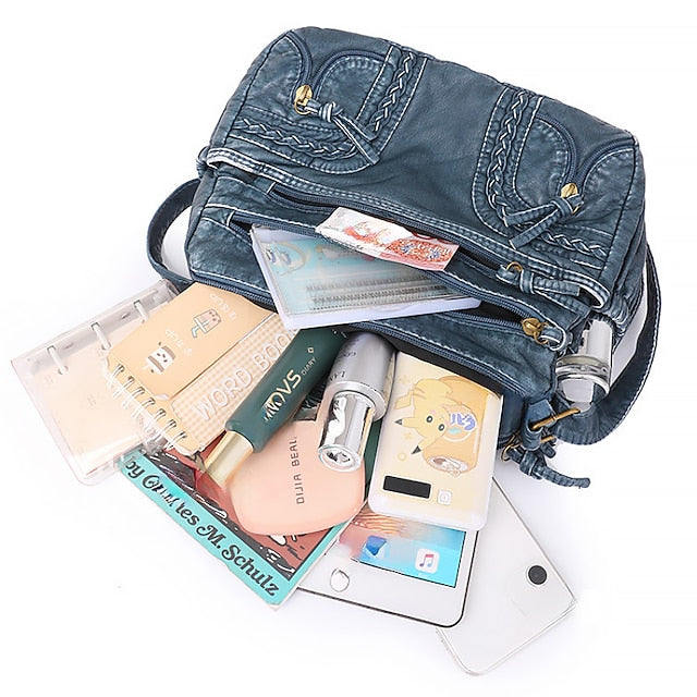 Brown Bag Women's Vintage Faux Boho Shoulder Leather –