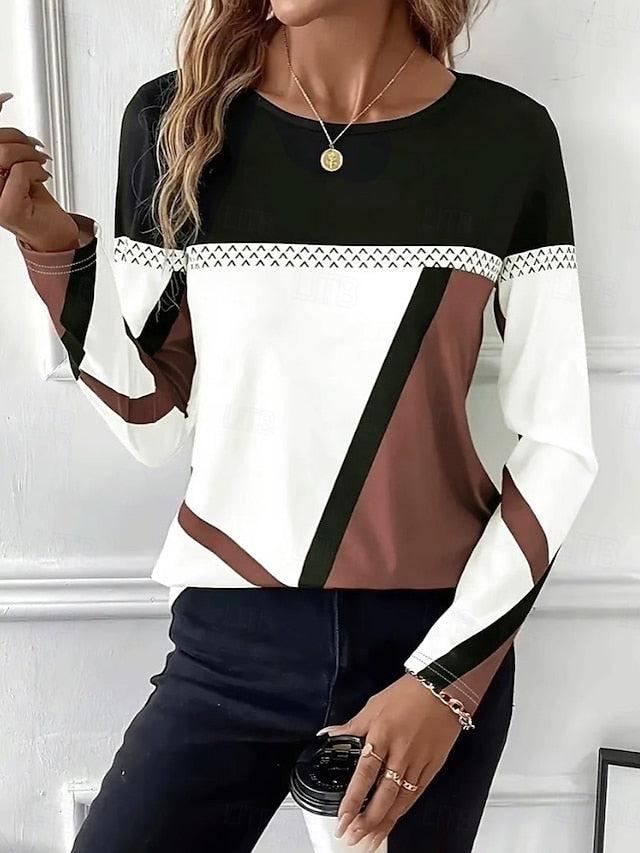 Easter Women's T shirt Long Sleeve Crew Neck Long Sleeve