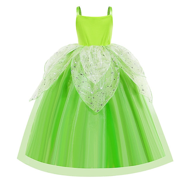 Tinker Princess Bell Fairytale Tiana Dress Theme Girl Flower