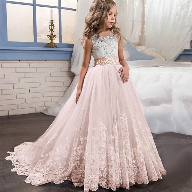 Flower Lace Girl Dress Formal Girls'