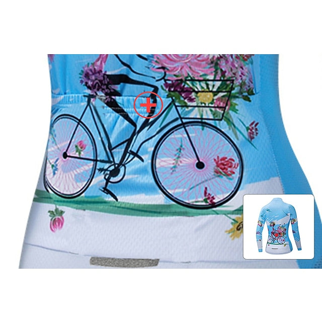 Women's Cycling Jersey Patterned Floral Botanical Flower