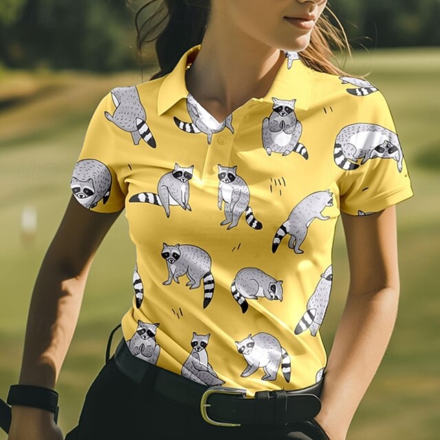 Women's Animal Tennis Shirt Short Sleeves Print UPF50+