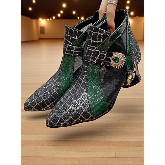 Emerald Women's Silver Gold and Boots Mesh with Ankle