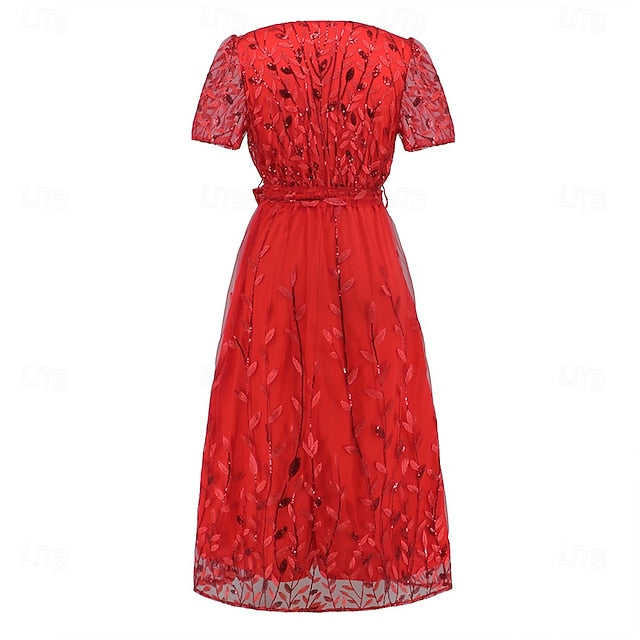 the Dress Sequin V A-Line Elegant Neck Mother of Bride