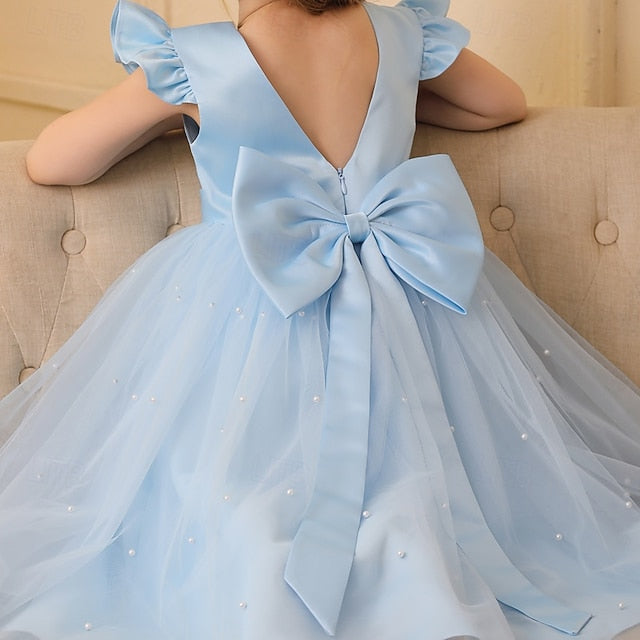 Color Party Solid Girls' Flower Kids Girl Dress