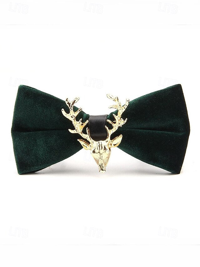 Deer Gold Tie Pin Men's with Velvet Head Bow