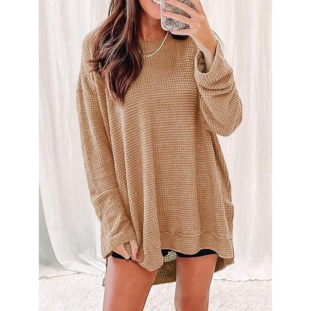 Women's T-Shirt  Solid Color Plain Daily Stylish Casual