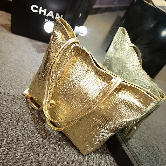 PU Shoulder Tote Women's Outdoor Nylon Leather Bag