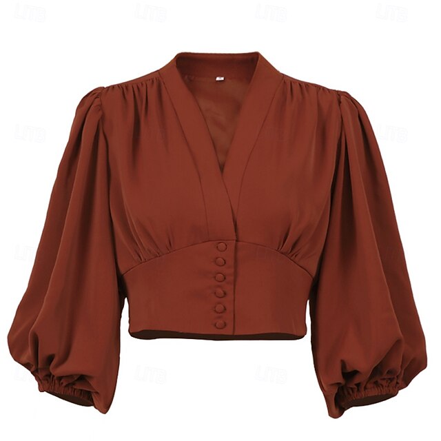 Women's Casual Shirt Button Up Shirt Blouse Tunic Buttons