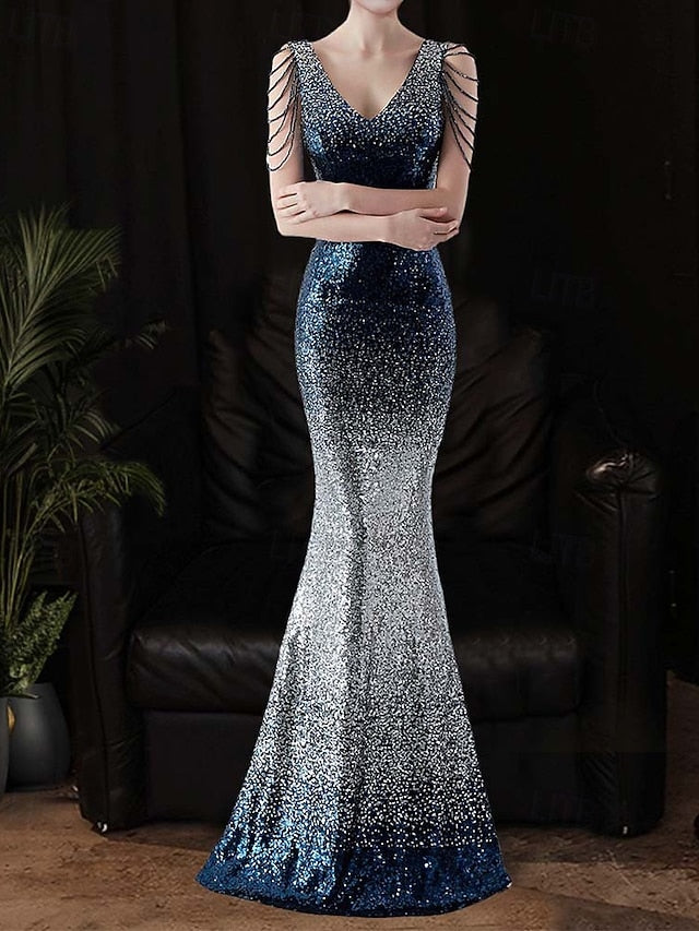Mermaid / Trumpet Sequin Prom Dresses Ombre Party Dress Formal