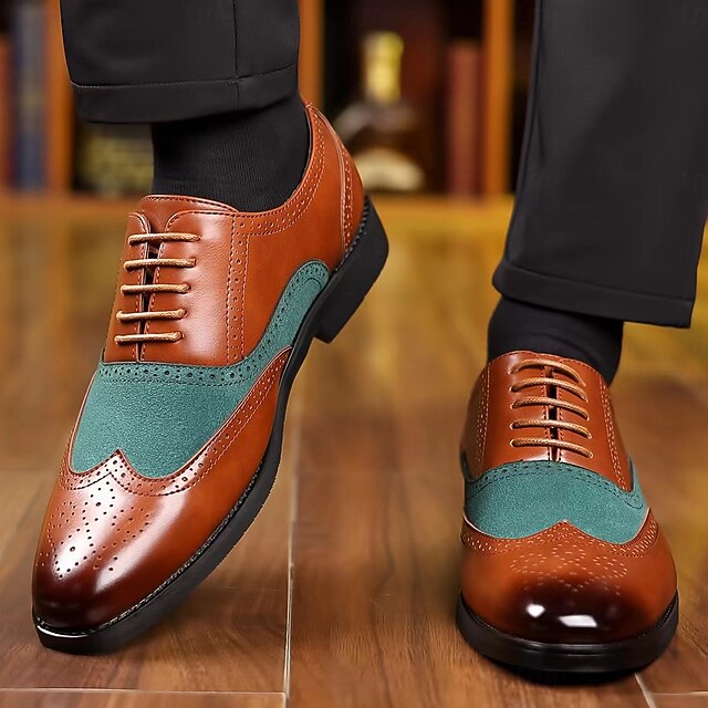 Two-Tone in and Wingtip Brown Oxford Shoes Green Men's –