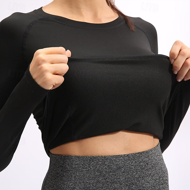 Women's Sports shirts pilates top Sports Top Crew Neckline