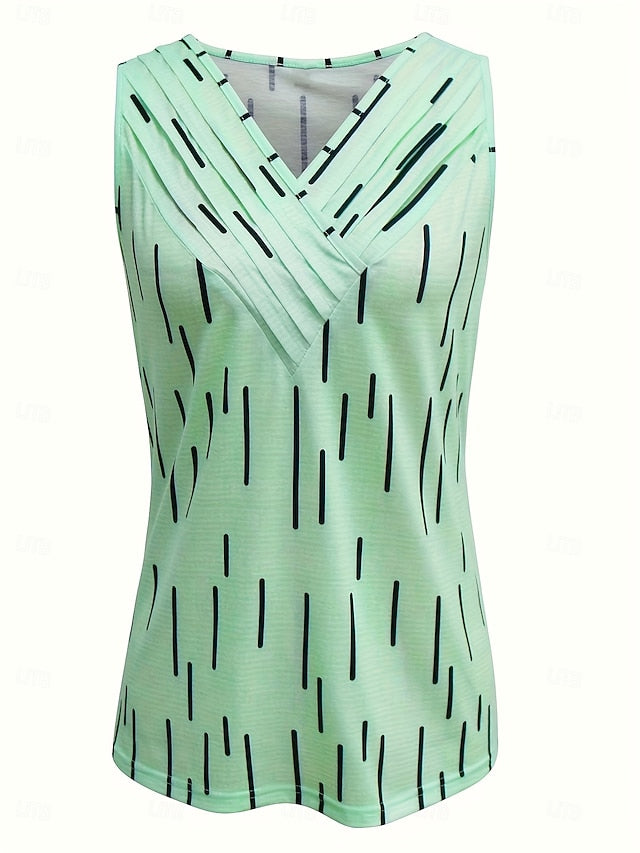 Women's Blouse Pleated Print Graphic Geometric Casual