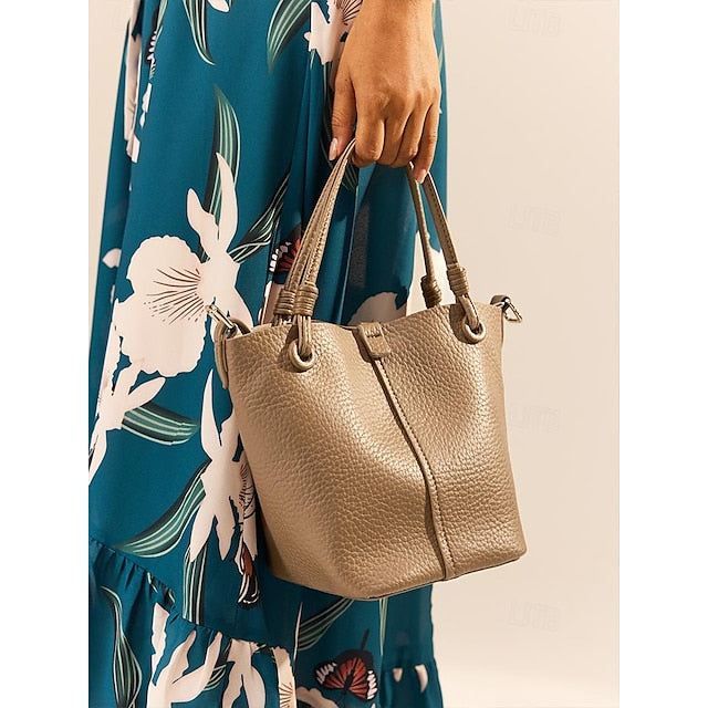 with Pouch Bucket Leather Stylish Bag – Women's Matching