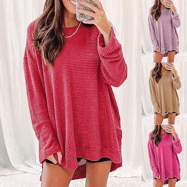 Women's T-Shirt  Solid Color Plain Daily Stylish Casual