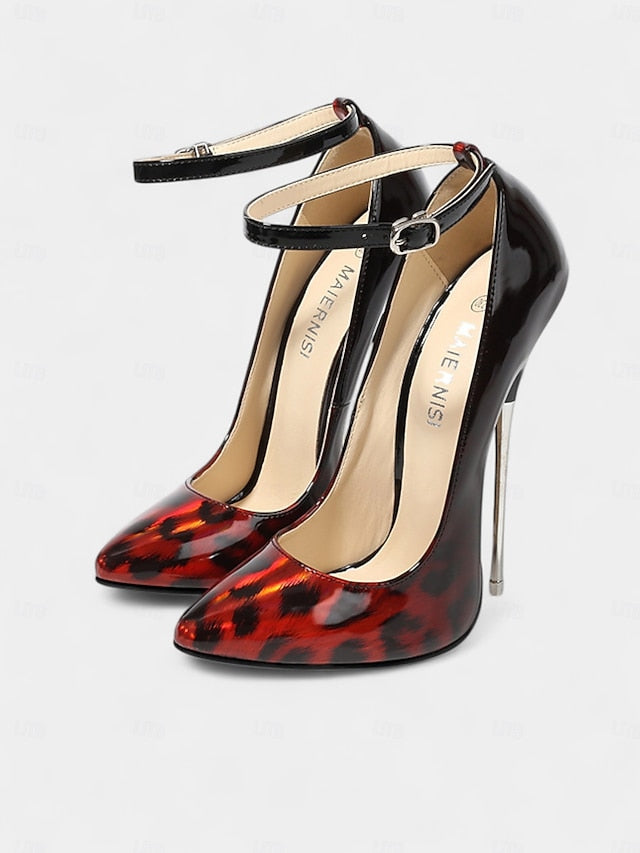 Patent Sexy Pumps Print – Women's Stiletto Red Leopard