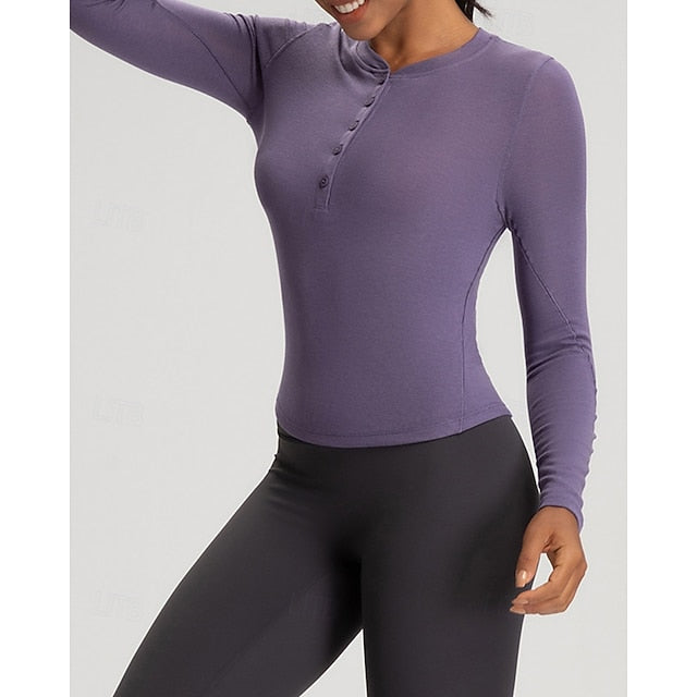 Women's Solid Colored Tennis Shirt Sport Top Stylish