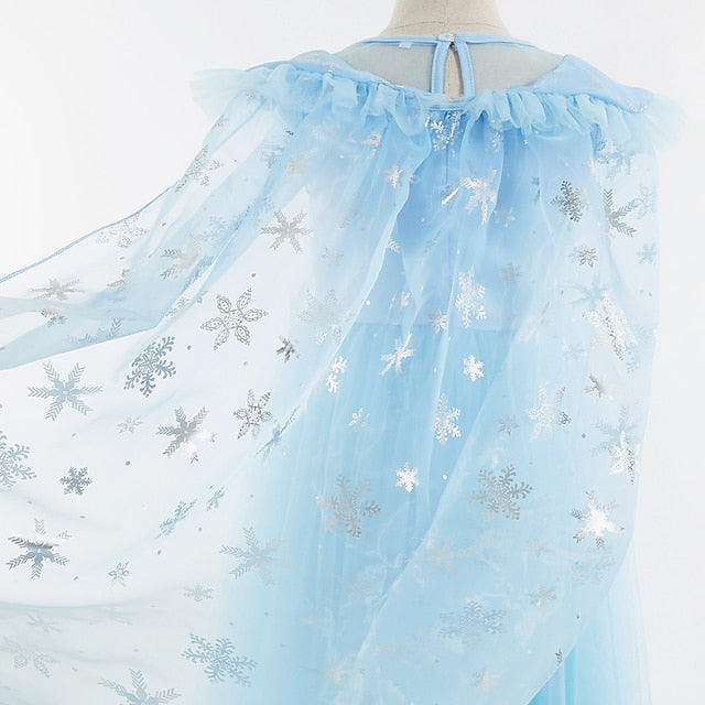 Elsa Theme Girl Princess Party Flower Fairytale Dress Frozen